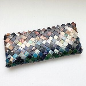 patchwork handmade vintage clutch